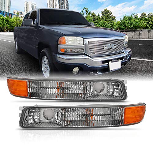 AmeriLite for 1999-2006 GMC Sierra/Yukon XL Parking Lamps Turn Signal Bumper Lights OE Replacement Set - Passenger and Driver Side