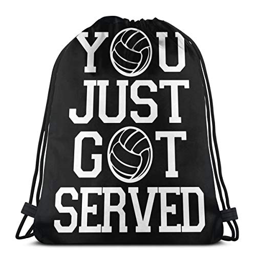Drawstring Bags You Just Got Served Volleyball Storage Laundry Bag Pouch Bag Drawstring Backpack Bag Washable Dust-Proof Breathable Non-Transparent Travel Sport Gym Sackpack For Men Women