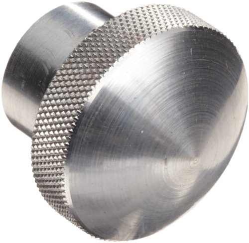 Morton 6061 Aluminum Round Domed Knob, Knurled Rim, Threaded Hole, 1/4'-20 Thread Size x 1/2' Thread Length, 1' Diameter (Pack of 1)