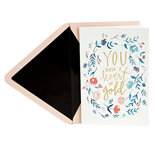 Hallmark Signature Thank You Greeting Card (Heart of Gold Floral Wreath)