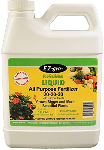 20 20 20 Fertilizer is an All Purpose Plant Food and Garden Fertilizer That is E Z to Mix and E Z to Use | EZ-gro Liquid Fertilizer is a Concentrated Water Soluble Fertilizer | 1 Quart (32 oz)