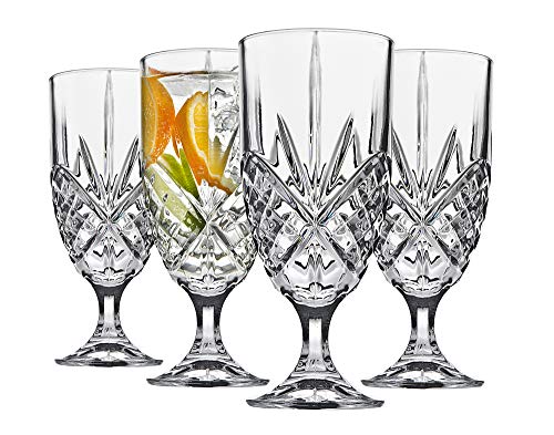 Godinger Iced Tea Beverage Glasses, Shatterproof and Reusable Acrylic - Dublin Collection, Set of 4