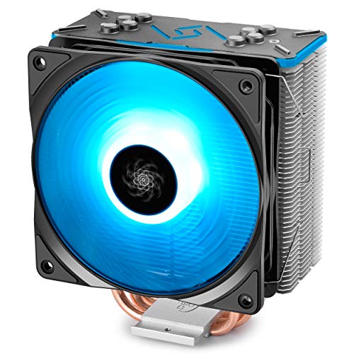 DEEPCOOL GAMMAXX GT BK, CPU Air Cooler, SYNC RGB Fan and RGB Black Top Cover, Cable or Motherboard Control Supported, 4 Heatpipes, 120mm RGB Fan, Universal Socket Solution