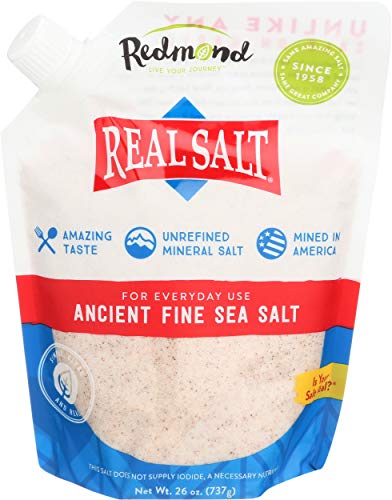 Redmond Real Salt - Ancient Fine Sea Salt, Unrefined Mineral Salt, 26 Ounce Pouch (3 Pack)