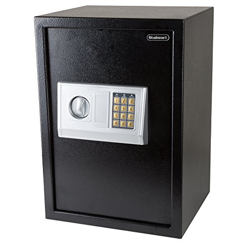 Stalwart Digital Safe-Electronic, Extra-Large, Steel, Keypad, 2 Manual Override Keys-Protect Money, Jewelry, Passports-for Home or Business