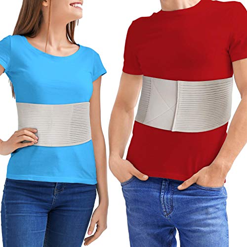 Rib Brace Chest Binder – Beige Broken or Cracked Rib Belt to Reduce Rib Cage Pain. Chest Compression Support for Rib Injury, Fractured Ribs, Bruised Ribs or Rib Flare. Chest Wrap Men Women (L/XL)