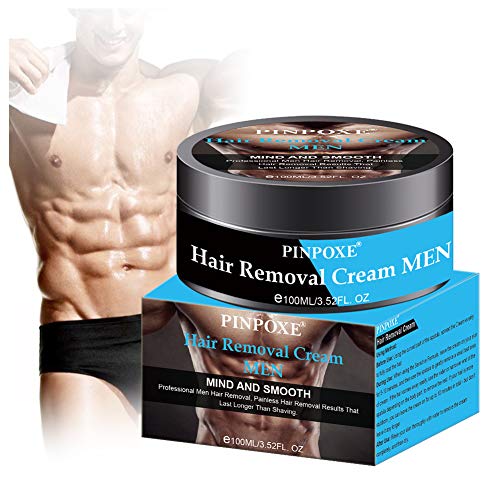 Hair Removal Cream for Men, Depilatory Cream, Prevent Hair Growth, No Irritation, Painless Hair Removal Cream plus Plastic Scraper, Used on Underarm,Chest, Back, Legs and Arms for Men