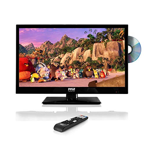 Pyle 23.6' 1080p LED TV, Multimedia Disc Player, Ultra HD TV, LED Hi Res Widescreen Monitor w/HDMI Cable RCA Input, LED TV Monitor, Audio Streaming, Mac PC, Stereo Speakers, Wall Mount (PTVDLED24)