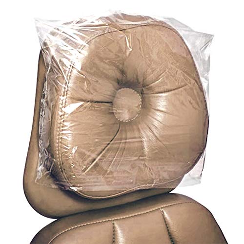 JMU Dental Chair Headrest Cover, Disposable Clear Plastic Sleeve Protector, Large 10' x 14', Box of 250