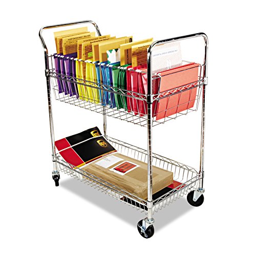 Alera ALEMC3518SR Carry-All Cart/Mail Cart, Two-Shelf, 34-7/8w x 18d x 39-1/2h, Silver