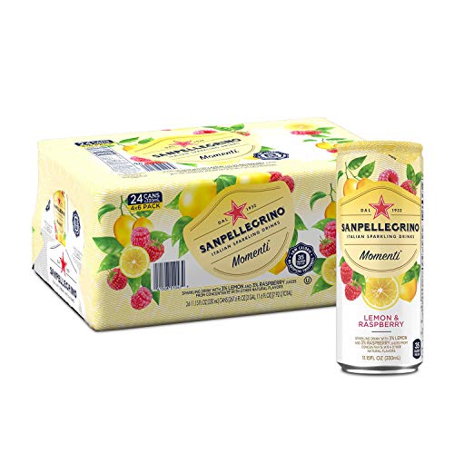 Sanpellegrino Momenti Lemon & Red Raspberry Cans, 11.15 Fluid Ounce (24 Pack)