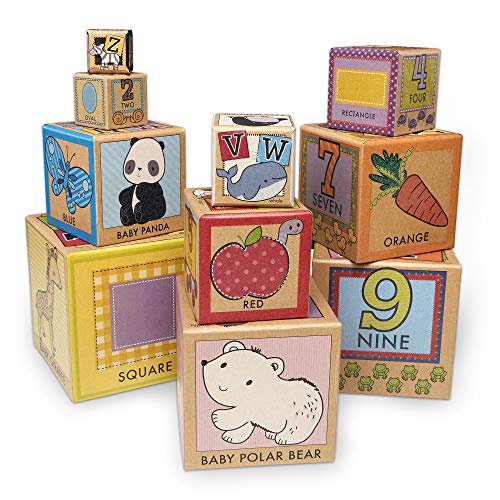 Melissa & Doug Natural Play Early Learning 10 Stacking & Nesting Cardboard Blocks