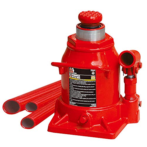 BIG RED T92007A Torin Hydraulic Stubby Low Profile Welded Bottle Jack, 20 Ton (40,000 lb) Capacity, Red