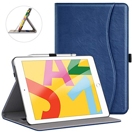 ZtotopCase for New iPad 8th Genaration/iPad 7th Generation 10.2 Inch 2020/2019, Premium PU Leather Folding Stand Cover for iPad 10.2 '' 2020 8th Gen/ iPad 10.2'' 2019 7th Gen, Navy Blue