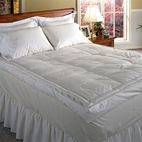 Blue Ridge Home Fashions Luxury 5' Down Pillowtop Featherbed, Queen, White