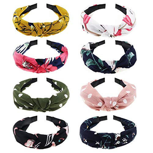 DRESHOW 8 Pack Women's Headbands Headwraps Hair Bands Bows Accessories