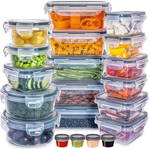 Fullstar Food Storage Containers with Lids - Plastic Food Containers with Lids - Plastic Containers with Lids Storage (20 Pack) - Plastic Storage Containers with Lids Food Container Set BPA-Free