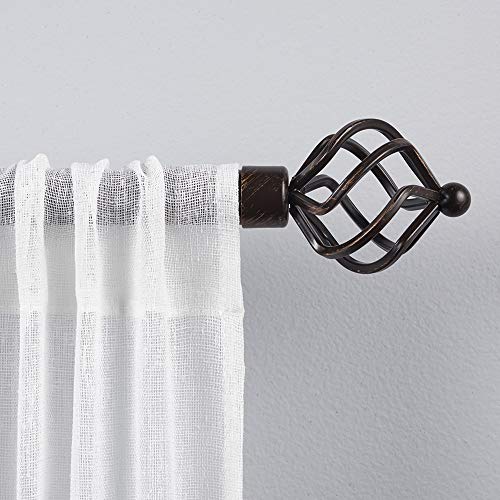 Exclusive Home Curtains ER1011-02 3672 Torch 1' Curtain Rod and Finial Set, 36'-72', Matte Bronze