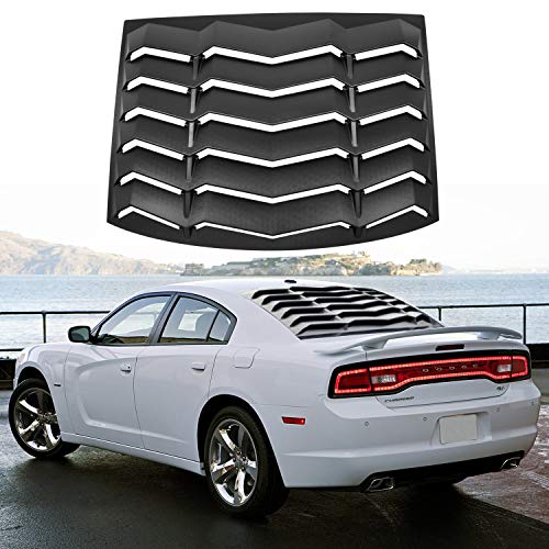 Yoursme Rear Window Louver Windshield Sunshade Cover for Dodge Charger 2011-2020 in GT Lambo Style ABS Matte Black