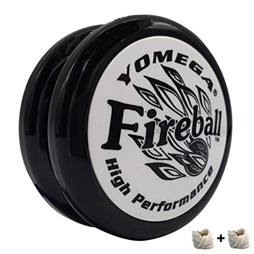Yomega Fireball - Professional Responsive Transaxle Yoyo, Great For Kids And Beginners To Perform Like Pros + Extra 2 Strings & 3 Month Warranty (Black)