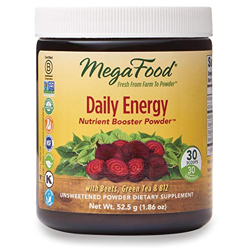 MegaFood, Daily Energy Booster Powder, Supports Energy and Stamina, Drink Mix Supplement Vegetarian, 1.86 oz (30 Servings)