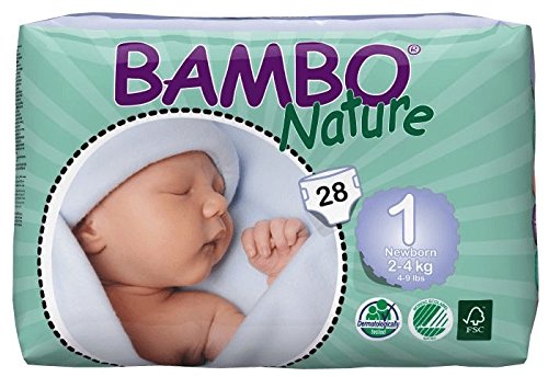 Bambo Nature Eco Friendly Baby Diapers Classic for Sensitive Skin, Size 1 (4-9 lbs), 28 Count