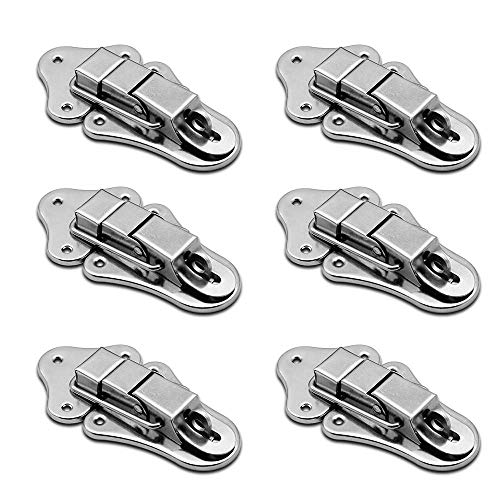 6 Pack Lock Toggle Catch Sturdy Suitcase Wooden Box Flight Case Latch Clasp 93.4mm Metal Hasps