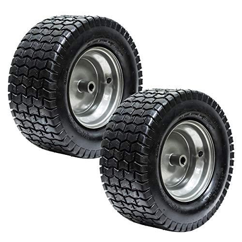 EPR (2) 16x6.50-8 Turf Tire Riding Mower Tractor Rim Wheel Assembly 3/4' ID x 3' Keyed Offset Hub 2 Ply