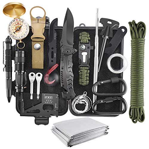 Verifygear Emergency Survival Kit, 22 in 1 Professional Survival Gear Equipment Tools First Aid Supplies for SOS Emergency Tactical Hiking Hunting Disaster Camping Adventures