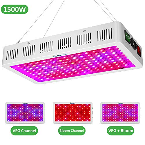 Exlenvce 2000W 1500W 1200W LED Grow Light Full Spectrum for Indoor Plants Veg and Flower,led Plant Growing Light Fixtures with Daisy Chain Function (Triple-Chips 15W LED)