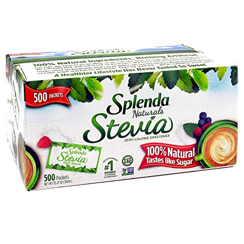 SPLENDA Naturals Stevia Sweetener: No Calorie, All Natural Sugar Substitute w/ No Bitter Aftertaste. Single Serve Granulated Packets (500 Count)