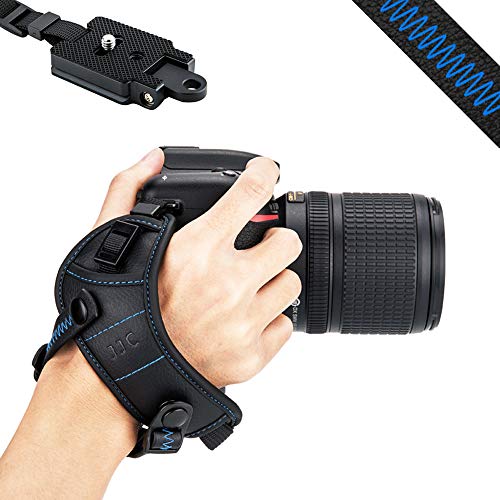 JJC DSLR Camera Wrist Hand Strap Grip w/Arca Swiss Type Quick Release Plate for Canon 7D 7DM2 6DM2 5DM4 5DM3 5Ds R 80D 77D 70D 60D T7i T6s T6i Nikon D850 D810 D750 D610 D7500 D5600 D5500 D3500 P1000