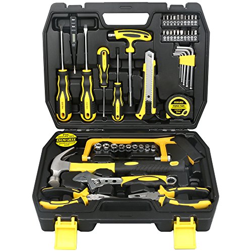 DOWELL 49 Piece Tool Set,Home Repair Hand Tool Kit with Plastic Tool Box Storage Case