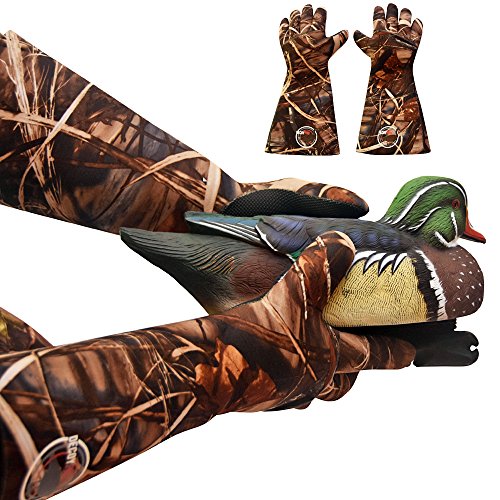 DecoyPro Decoy Gloves Waterproof – Elbow Length Duck Hunting Decoy Gloves Neoprene – Textured Grip – Insulated Waterproof Decoy Gloves Hunting - Wader Gloves