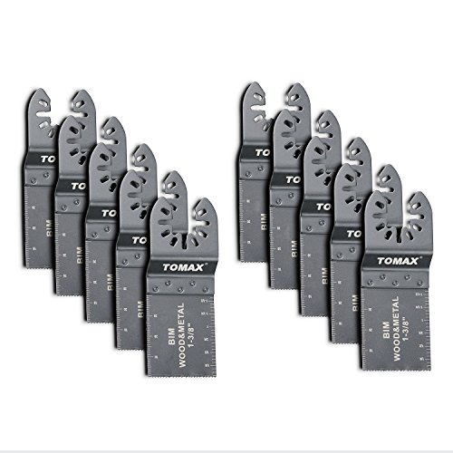 10 PCS Oscillating Saw Blades for Bi-Metal/Wood, Multitool Quick Release Blades Fits Fein Multimaster, Porter Cable, Black&Decker, Bosch Craftsman, Ridgid, Makita, Milwaukee, Dewalt, and More