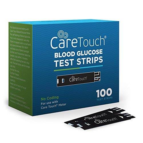 Care Touch Blood Glucose Test Strips (100 Count) for Use with Care Touch Monitor - 1 Box of 100