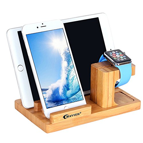 Apple Watch Stand,BAVIER Bamboo Wood Charge Dock,Charge Dock Holder,Bamboo Wood Charge Station/Cradle for Apple Watch,iPhone,Smartphone,iPhone iPad and Smartphones and Tablets (Bamboo Wood B1)