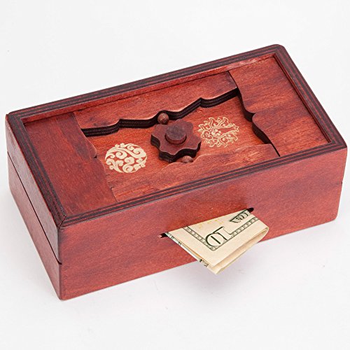Bits and Pieces - Japanese Secret Puzzle Box Brainteaser - Wooden Secret Compartment Brain Game for Adults - Stash Your Cash Away
