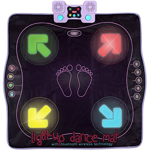 Kidzlane Dance Mat – Dance Game for Kids Boys & Girls – Light Up Dance Pad with Built in or External AUX/Bluetooth Music – Dancing Mat with Multi-Function Games and Levels