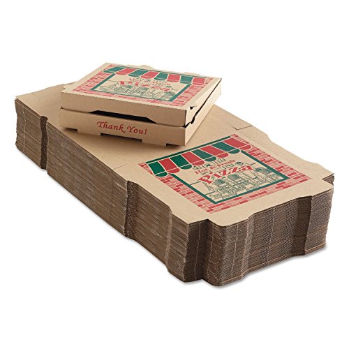 50 Corrugated Pizza Boxes 12w x 12d x 1 3/4h Kraft