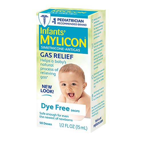 Mylicon Gas Relief Drops for Infants and Babies, Dye Free Formula, 0.5 Fluid Ounce