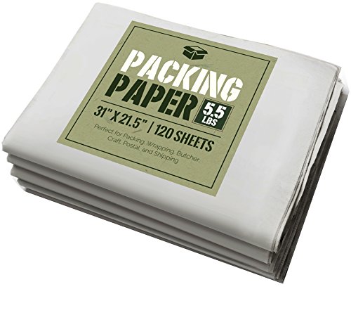 Newsprint Packing Paper: 5.5 lbs (~125 Sheets) of Unprinted, Clean Newsprint Paper, 31' x 21.5'