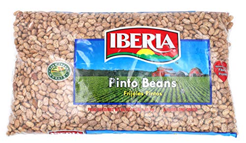 Iberia Pinto Beans 4 lb., Bulk Pinto Beans, Long Shelf Life Pinto Beans with Easy Storage, Rich in Fiber & Potassium, Low Calorie, Low Fat Food
