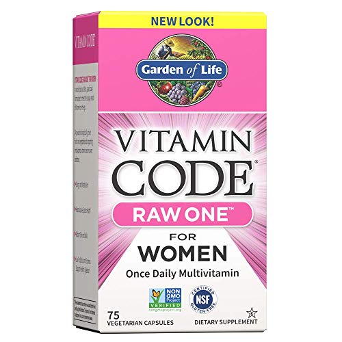Garden of Life Vitamin Code Raw One for Women, Once Daily Multivitamin for Women - 75 Capsules, One a Day Women, Vitamins, Fruits, Veggies, Probiotics for Womens Health, Vegetarian, Gluten Free