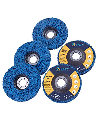 S SATC Strip Discs 5PCS Bule Stripping Wheel 4-1/2' x 7/8' Fit Angle Grinder Clean and Remove Paint Rust and Oxidation