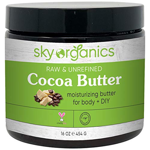 Cocoa Butter by Sky Organics (16 oz) Pure Unrefined Raw Cocoa Butter for Body, Hair and DIY Raw Cocoa Body Butter Natural Cocoa Butter