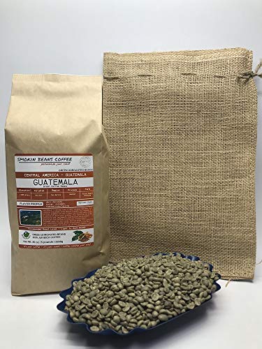 5 Pounds – Central American - Guatemala – Unroasted Arabica Green Coffee Beans – Grown in San Marcos Region – Altitude 1800M – Drying/Milling Process Washed – Finca Nueva Granada - Includes Burlap Bag