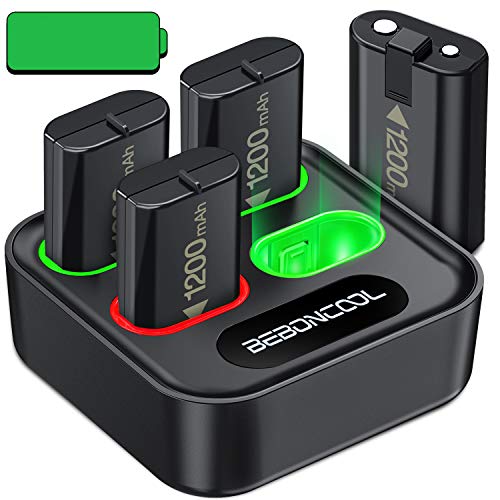 Battery Pack for Xbox One, BEBONCOOL Rechargeable Battery for Xbox One/ One S/ One X/ One Elite Controller, Controller Charger for Xbox One with 4 Pack Batteries Accessories for Xbox One