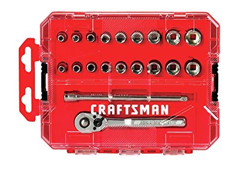 CRAFTSMAN Socket Set, SAE / Metric, 1/4-Inch Drive, 20-Piece (CMMT12008)