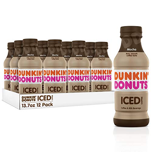 Dunkin Donuts Iced Coffee, Mocha, 13.7 Fluid Ounce (Pack of 12)